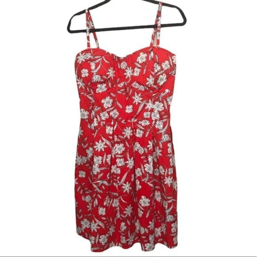 Cameo Rose Red Floral Mini Dress NWT Size US 14